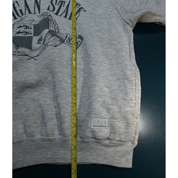 Vintage 90s Michigan State Hoodie Sweatshirt Men's XL Heather Gray Retro Heavy - Picture 15 of 15
